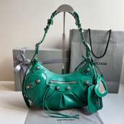 Balenciaga Le Cagole In Teal Leather Shoulder Bag 33x16x8cm - 1