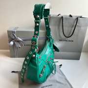 Balenciaga Le Cagole In Teal Leather Shoulder Bag 33x16x8cm - 5