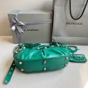 Balenciaga Le Cagole In Teal Leather Shoulder Bag 33x16x8cm - 3