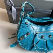 Balenciaga Le Cagole In Blue Leather Shoulder Bag 33x16x8cm - 3