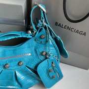 Balenciaga Le Cagole In Blue Leather Shoulder Bag 33x16x8cm - 2