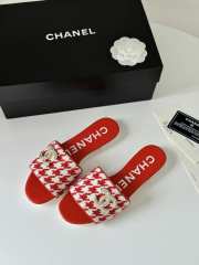 Chanel checkered flat sandals in red - 1