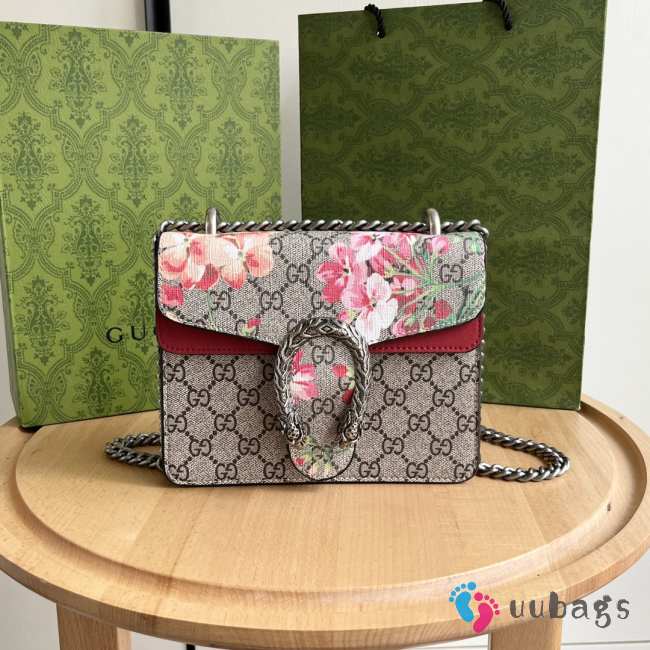 Gucci Dionysus Beige/Pink GG Blooms Coated Canvas Mini Bag 19x15x5cm - 1