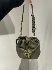 Loewe Flamenco Purse Mini Bag In Khaki Green 23x5.5x17cm - 1