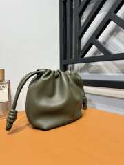 Loewe Flamenco Purse Mini Bag In Khaki Green 23x5.5x17cm - 4