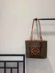 Loewe Brown Basket Leather-trimmed Felt Tote Bag 29x25x14cm - 6