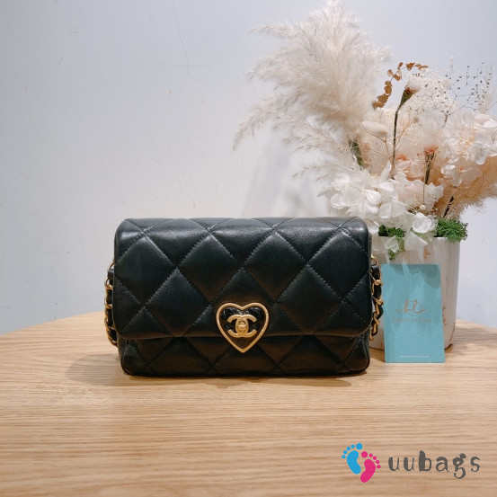 Chanel Coco Love Heart Flap Bag Quilted Lambskin 20x6x13.5cm - 1