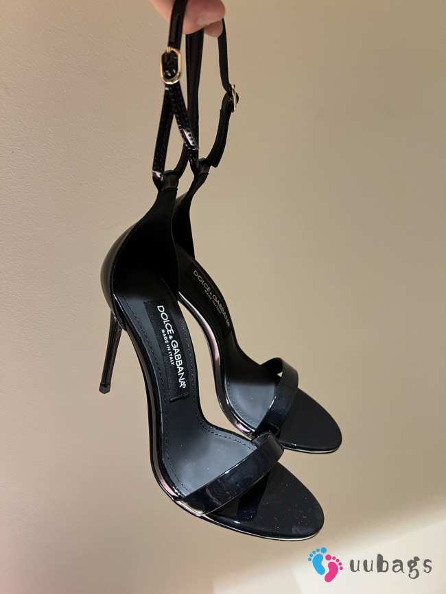 Dolce & Gabbana Keira sandals in black patent leather 10.5cm - 1