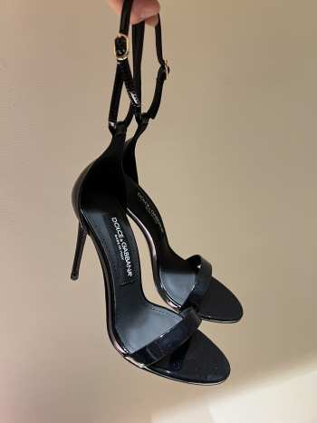 Dolce & Gabbana Keira sandals in black patent leather 10.5cm