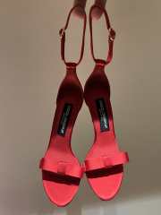 Dolce & Gabbana red satin sandals with bow 10.5cm - 1