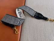 Dior Strap with Ring Black and White '30 Montaigne' Houndstooth Embroidery 95x6cm  - 6