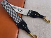 Dior Strap with Ring Black and White '30 Montaigne' Houndstooth Embroidery 95x6cm  - 5