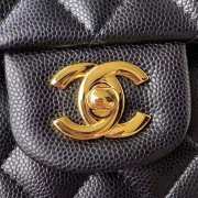 Chanel flap bag black caviar leather with gold buckle 14.5x23x6cm - 6