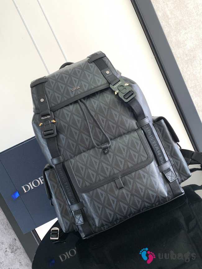 Dior Large Hit The Road Backpack Black CD Diamond Canvas 43x51x20cm - 1