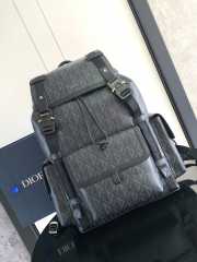 Dior Large Hit The Road Backpack Black CD Diamond Canvas 43x51x20cm - 1