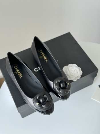 Chanel Ballet Flats Shoes Camelia Black 1.5cm