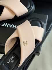 Chanel Fabric Mules Sandals Light Beige - 2