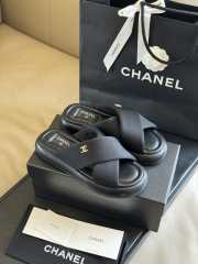 Chanel Fabric Mules Sandals Black - 6