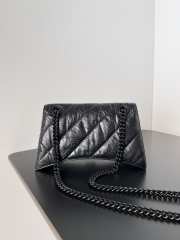 Balenciaga crush XS chain bag quilted in black crushed calfskin, aged-black hardware - 3