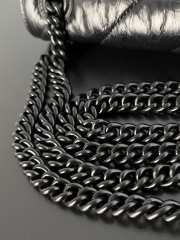 Balenciaga crush XS chain bag quilted in black crushed calfskin, aged-black hardware - 4