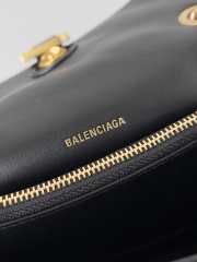 Balenciaga crush XS chain bag quilted in black crushed calfskin, aged-gold hardware - 6