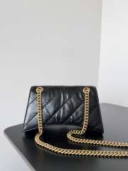 Balenciaga crush XS chain bag quilted in black crushed calfskin, aged-gold hardware - 5