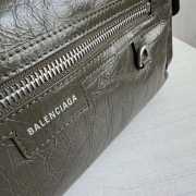 Balenciaga Superbusy Sling Bag in dark green Arena lambskin, aged-silver hardware - 2