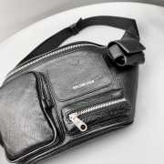 Balenciaga Superbusy Beltpack in black Arena lambskin, aged-silver hardware 39.9x17.8x9.9cm - 4