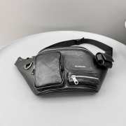 Balenciaga Superbusy Beltpack in black Arena lambskin, aged-silver hardware 39.9x17.8x9.9cm - 3