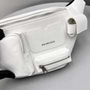 Balenciaga Superbusy Beltpack in white Arena lambskin, aged-silver hardware 39.9x17.8x9.9cm - 6