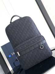 Dior Oblique Jacquard Safari Backpack Blue and Black Bag 28.5x41x14cm - 1