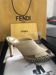 Fendi Reflection Heel Height In Cream 9.5cm - 4