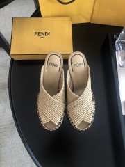 Fendi Reflection Heel Height In Cream 9.5cm - 3