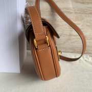 Celine Small Besace 16 Bag In Grained Calfskin Brown 19x17x6cm - 4