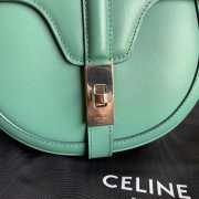 Celine Small Besace 16 Bag In Grained Calfskin Green 19x17x6cm - 6