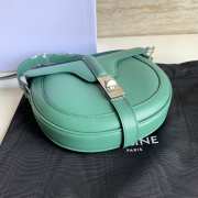 Celine Small Besace 16 Bag In Grained Calfskin Green 19x17x6cm - 5