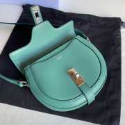 Celine Small Besace 16 Bag In Grained Calfskin Green 19x17x6cm - 4