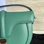 Celine Small Besace 16 Bag In Grained Calfskin Green 19x17x6cm - 2