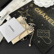 Chanel silver earrings with diamond - 4