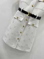 Celine vest dress with belt in white - 6