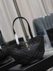 YSL Panier Large Black Tote Bag In Raffia 38x20x21cm - 5