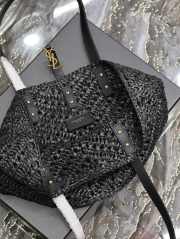 YSL Panier Large Black Tote Bag In Raffia 38x20x21cm - 2