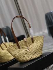 YSL Panier Large Natural Tote Bag In Raffia 38x20x21cm - 5