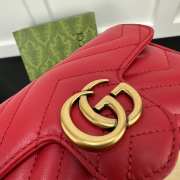 Gucci GG Marmont Matelasse Super Mini Red Bag 16.5x10.2x5.1cm - 3