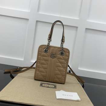 Gucci GG Marmont Matelassé Mini Bag Beige 16x19x7cm