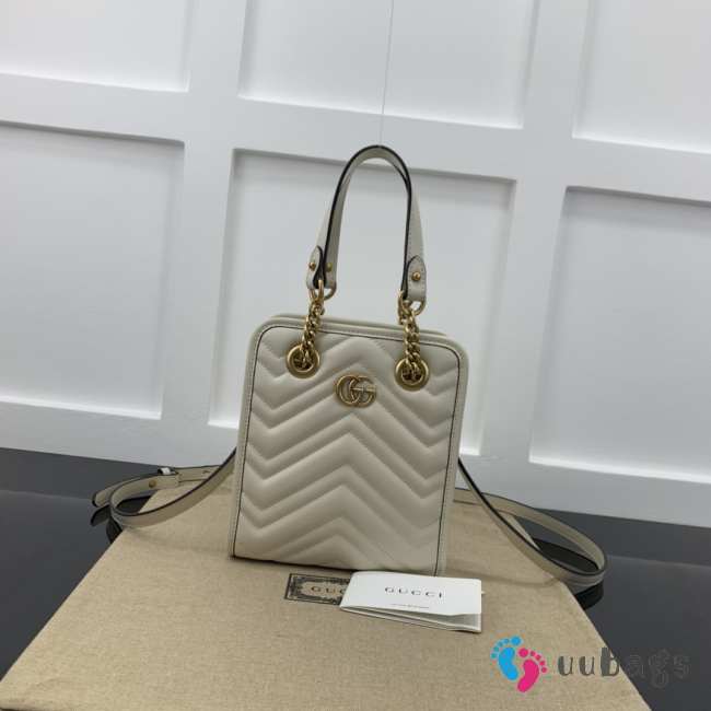 Gucci GG Marmont Matelassé Mini Bag White 16x19x7cm - 1