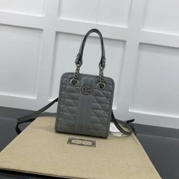 Gucci GG Marmont Matelassé Mini Bag Grey 16x19x7cm