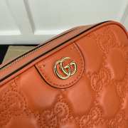 Gucci GG Quilted Zip-Up Crossbody Orange Bag 21.5x17x7.5cm - 2