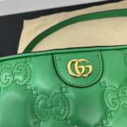 Gucci GG Quilted Zip-Up Crossbody Green Bag 21.5x17x7.5cm - 2