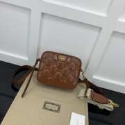 Gucci GG Quilted Zip-Up Crossbody Brown Bag 21.5x17x7.5cm - 1